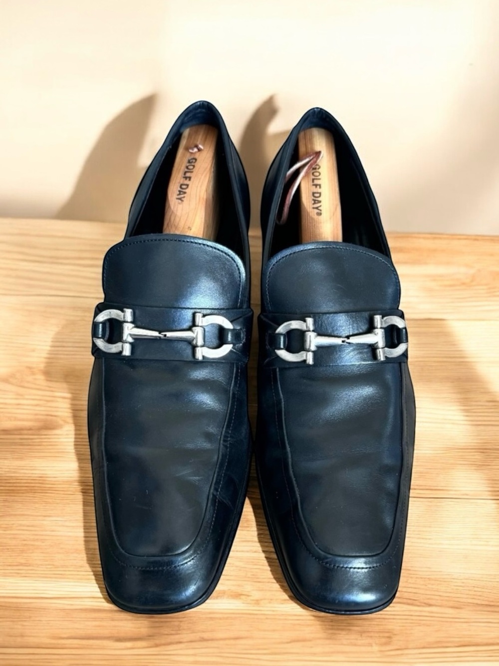 Salvatore Ferragamo Horsebit Loafers Black Leather Mens
